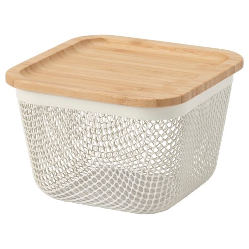 IKEA 365+, square meta food storage basket with lid, 15x15x11 cm, 195.808.72