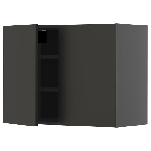 METOD, wall cabinet with shelves/2 doors, 80x60 cm, 195.887.07
