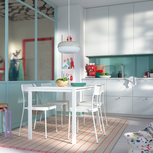 VIHALS, τραπέζι και 4 καρέκλες, 125x74 cm, 195.899.38