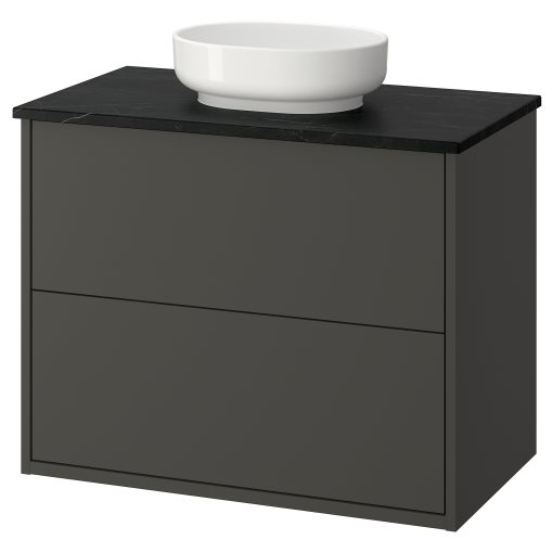 HAVBÄCK/VINDEL, έπιπλο νιπτήρα με συρτάρια/νιπτήρα, 82x49x77 cm, 196.224.57