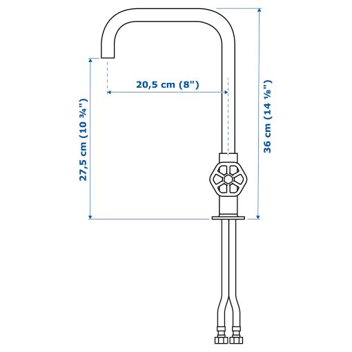 GAMLESJÖN, μπαταρία κουζίνας διπλού ελέγχου, 203.416.73