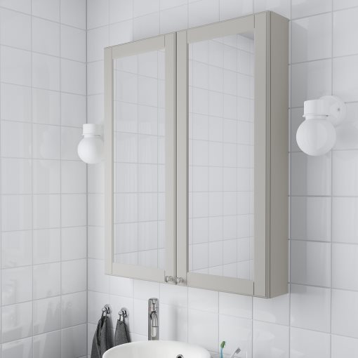 GODMORGON, ντουλάπι με 2 πόρτες καθρέφτη, 203.922.38