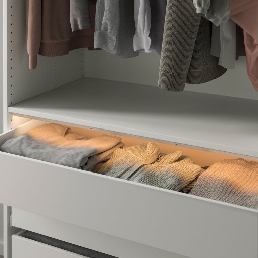 ÖVERSIDAN, wardrobe strip with built-in LED light source and sensor dimmable, 96 cm, 204.749.03