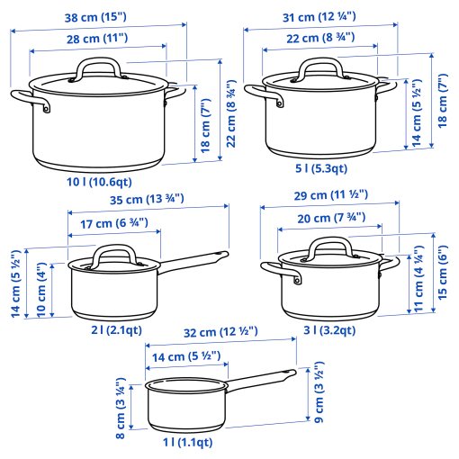 IKEA 365+, 9-piece cookware set, 204.843.32