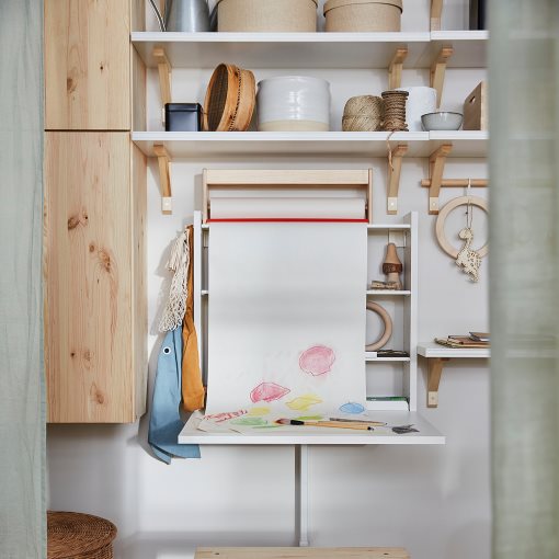 NORBERG, πτυσσόμενο τραπέζι τοίχου με αποθήκευση, 64x60 cm, 204.979.28