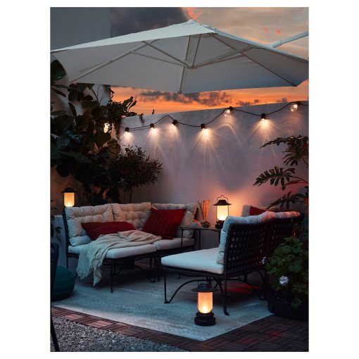SVARTRÅ, lighting chain/12 lights with built-in LED light source/outdoor, 205.218.05