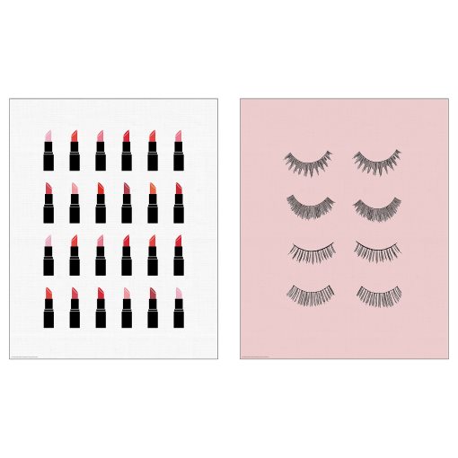 BILD, πόστερ/Ροζ κραγιόν, 2 τεμ. 40x50 cm, 205.277.32