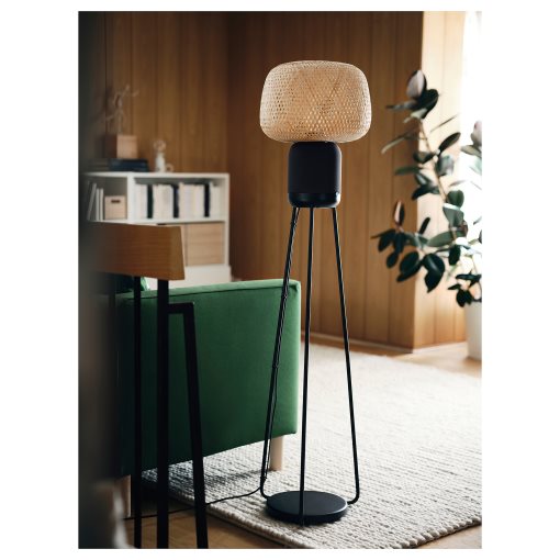 SYMFONISK, floor lamp with WiFi speaker/smart, 205.282.89