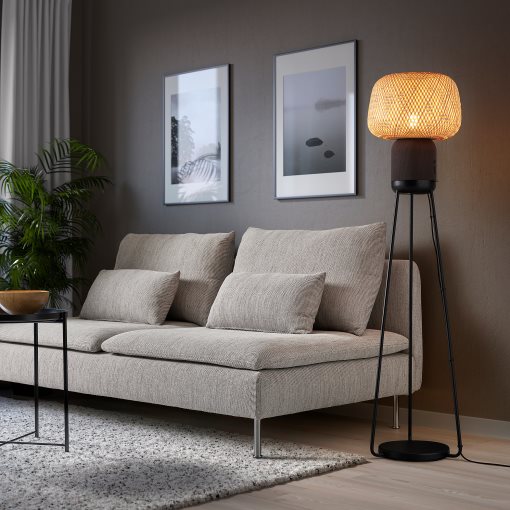 SYMFONISK, floor lamp with WiFi speaker/smart, 205.282.89