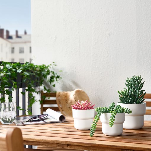 FEJKA, artificial potted plant/in/outdoor Succulent, set of 3, 205.380.14