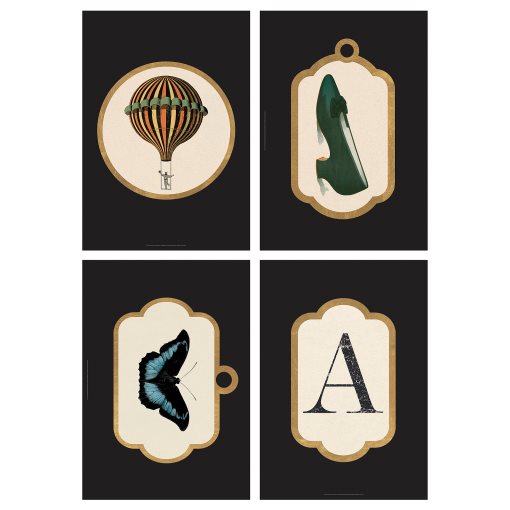 GRÖNBY, picture/Vintage ephemera, set of 4, 205.788.73