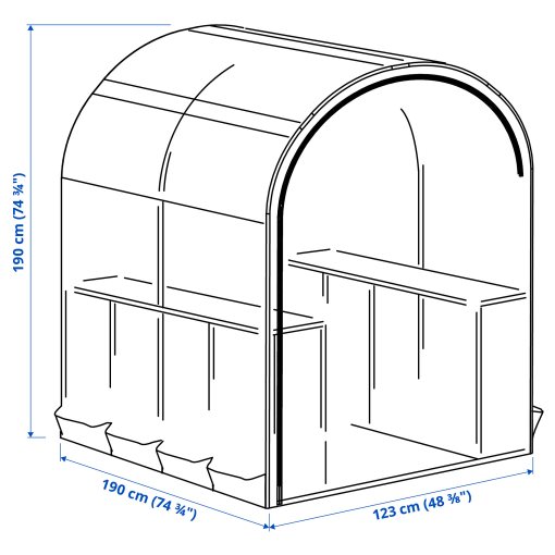 ASPAREN, greenhouse, 123x190x190 cm, 205.856.23