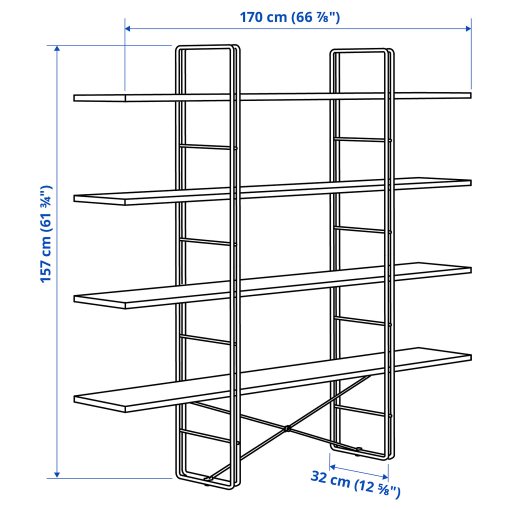 BYAKORRE, open shelving unit, 170x157 cm, 205.864.58