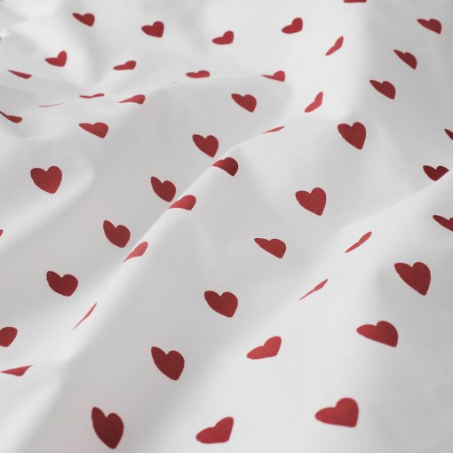 BARNDRÖM, duvet cover 1 pillowcase for cot/heart pattern, 110x125/35x55 cm, 205.959.00