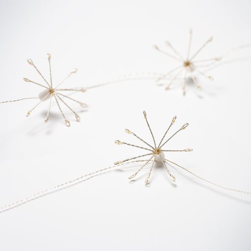 STRÅLA, γιρλάντα με ενσωματωμένο φωτισμό LED/10 λαμπτήρες/λειτουργία με μπαταρία, αστεράκι, 206.066.54