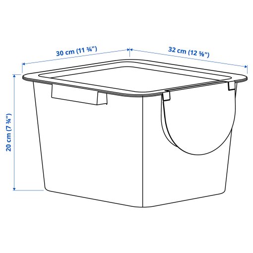 TRÖSKNING, bin with lid, 12 l, 206.101.75