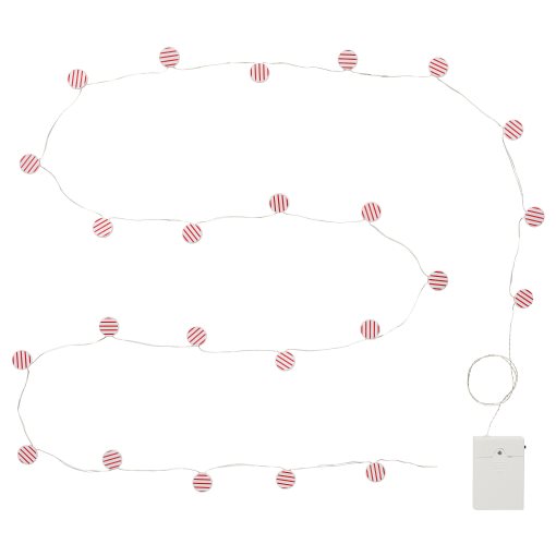 STRÅLA, lighting chain with built-in LED light source/battery-operated/candy , 2.8 m, 206.334.93