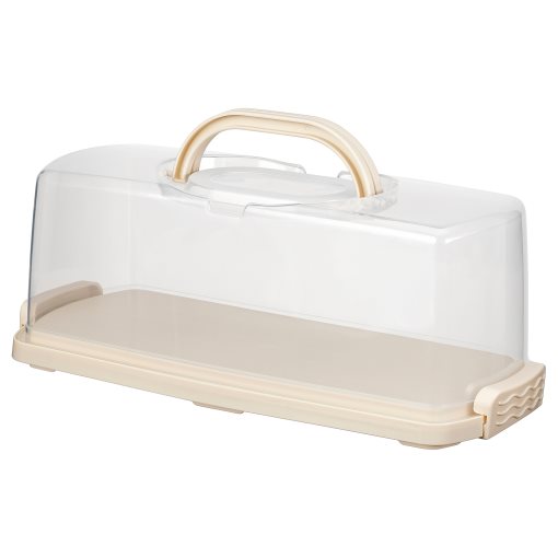 BAKTIDER, cake platter with lid, 36x16 cm, 206.338.22