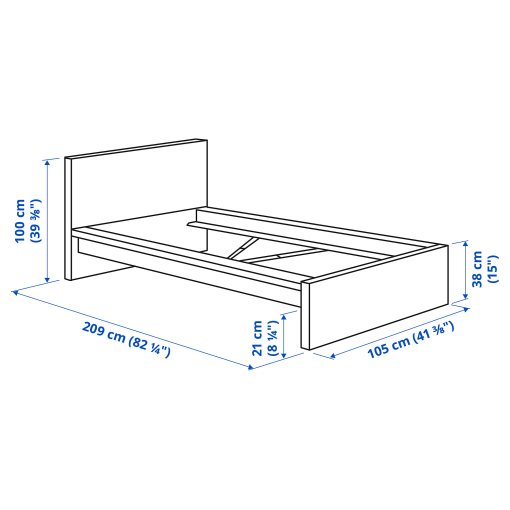 MALM, bed frame/high, 90X200 cm, 290.195.94