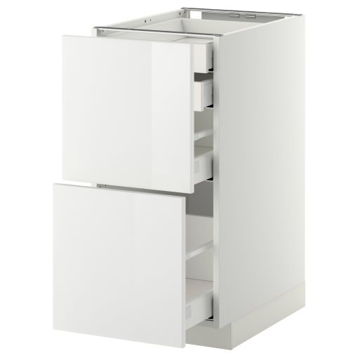 METOD/MAXIMERA, base cabinet 2 fronts/2 low/1 medium/1 high drawer, 291.045.25