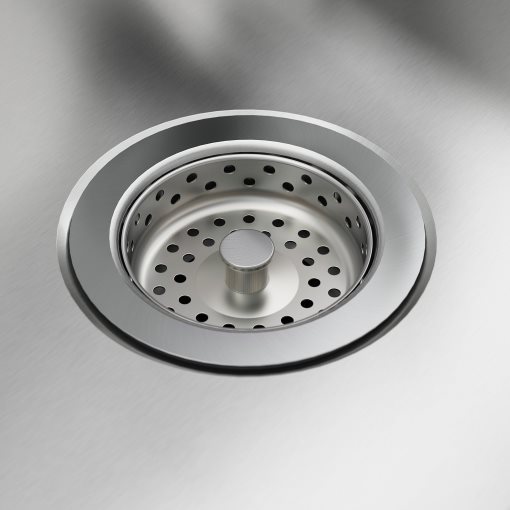 VATTUDALEN, ένθετος νεροχύτης 1 γούρνα με επιφάνεια αποστράγγισης, 86x47 cm, 291.581.89