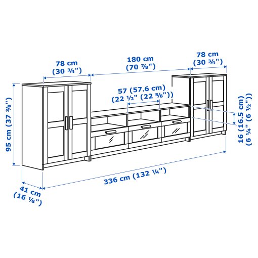 BRIMNES, TV storage combination, 292.782.19