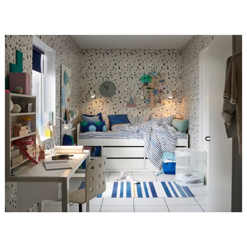 SLÄKT, bed frame with storage+slatted bedbase, 292.919.56