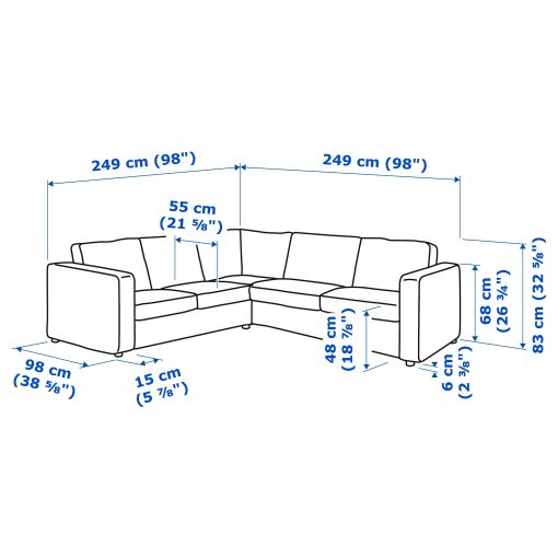 VIMLE, corner sofa, 4-seat, 293.995.13