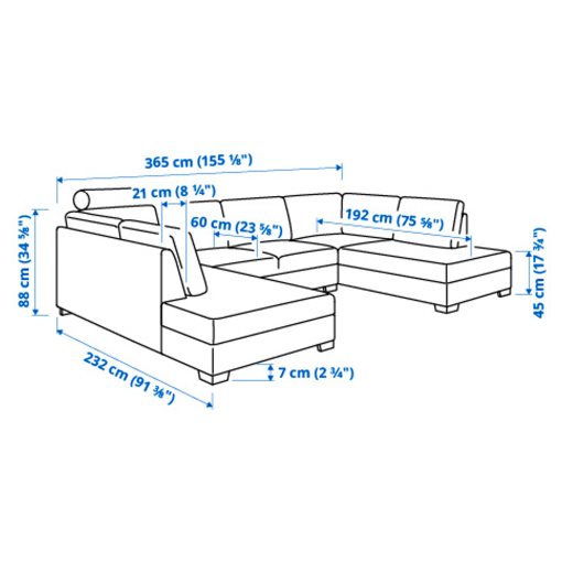 SÖRVALLEN, καναπές σε σχήμα Π, 4 θέσεων, 294.194.17