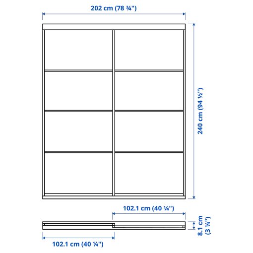 SKYTTA/MEH/AULI, sliding door combination, 202x240 cm, 294.240.46