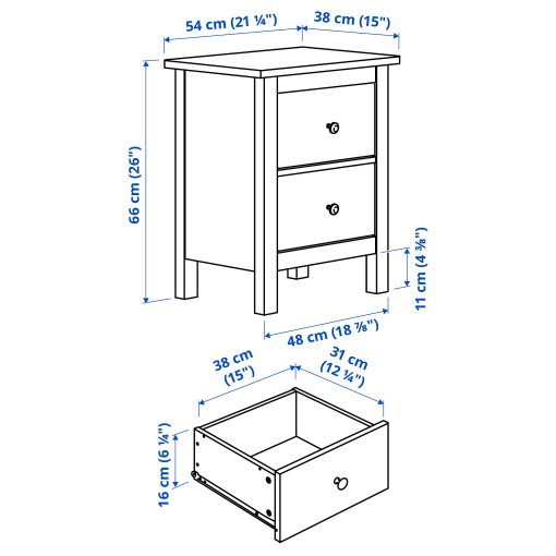 HEMNES, bedroom furniture/set of 3, 80x200 cm, 294.834.27