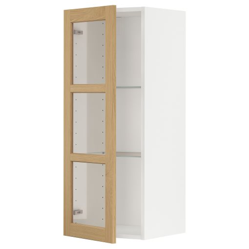 METOD, wall cabinet with shelves/glass door, 40x100 cm, 295.093.52