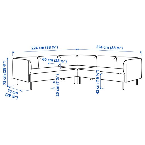 LILLEHEM, modular corner sofa, 4 seat, 295.361.57