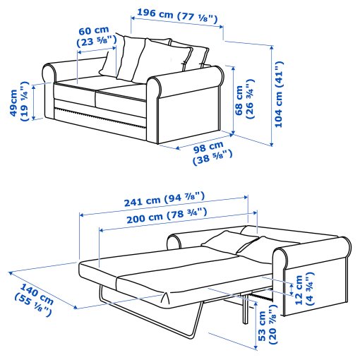 GRÖNLID, διθέσιος καναπές-κρεβάτι, 295.366.47