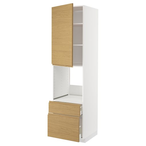 METOD, high cabinet for oven with door/2 drawers, 60x60x220 cm, 295.388.73