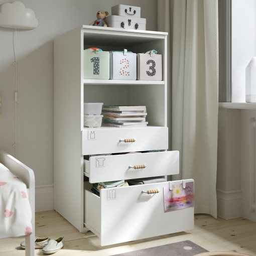 SMASTAD/PLATSA, bookcase with 3 drawers, 60x57x123 cm, 295.446.71