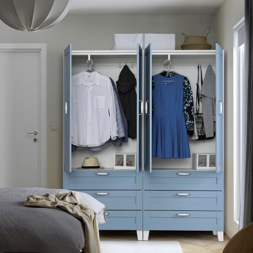 PLATSA, wardrobe with 4 doors and 6 drawers, 160x42x191 cm, 295.556.69