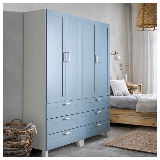 PLATSA, wardrobe with 4 doors and 6 drawers, 160x42x191 cm, 295.556.69