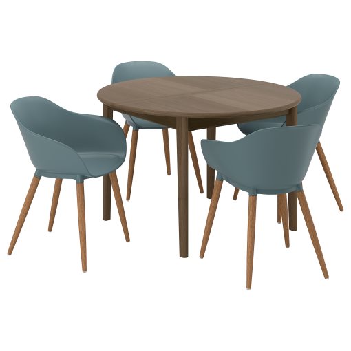 SKANSNAS/GRONS, table and 4 chairs with armrest, 115/170 cm, 295.616.46