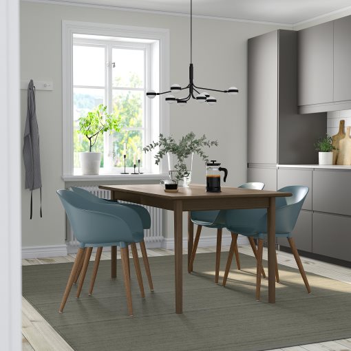 SKANSNAS/GRONS, table and 4 chairs with armrests, 150/205 cm, 295.616.51