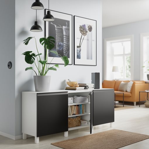 BESTÅ, σύνθεση αποθήκευσης με πόρτες, 180x42x74 cm, 295.693.41