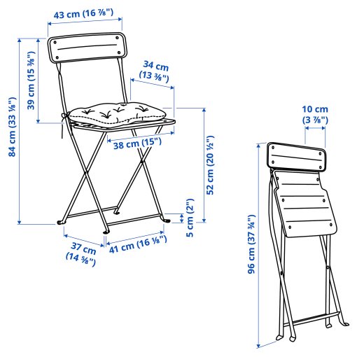 SUNDSÖ, table and 2 folding chairs/outdoor, 65 cm, 295.732.63