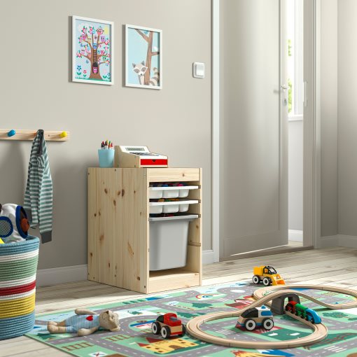 TROFAST, σύνθεση αποθήκευσης με κουτί/δίσκους, 32x44x52 cm, 295.733.00