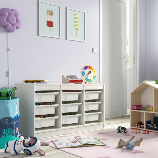 TROFAST, σύνθεση αποθήκευσης με κουτιά, 99x44x56 cm, 295.744.51