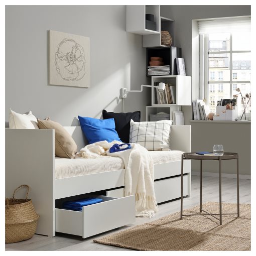 VIHALS, κρεβάτι επισκέπτη day bed με αποθήκευση και 1 στρώμα, 80x200 cm, 295.805.84