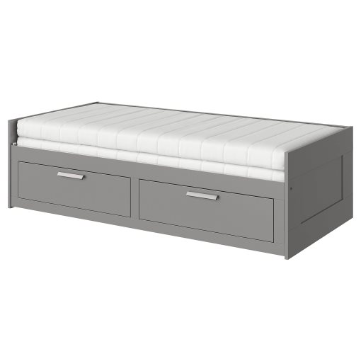 BRIMNES, κρεβάτι επισκέπτη day bed 2 συρτάρια/2 στρώματα, 80x200 cm, 295.900.12