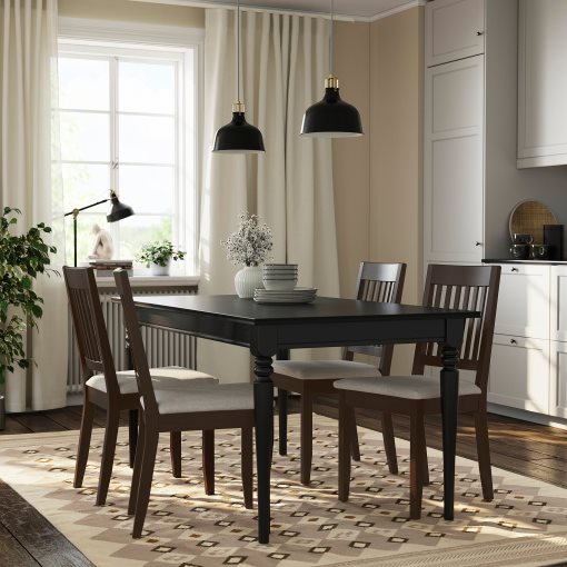 ROSENTORP/NÄSIN, table and 4 chairs, 155/215x87 cm, 296.101.28