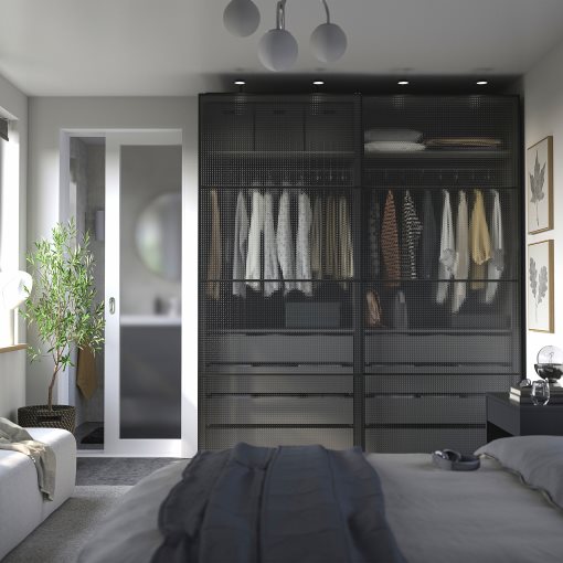 PAX/LUNDBRÄSMA, wardrobe with sliding doors, 200x66x236 cm, 296.179.07