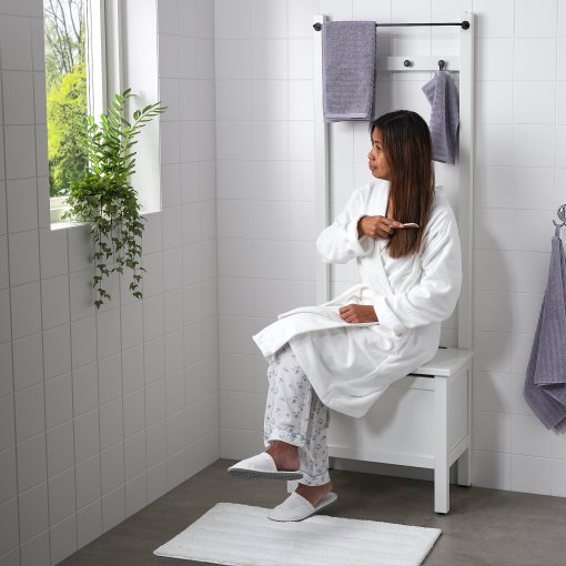 HEMNES, πάγκος αποθήκευσης με ράγα/4 άγκιστρα, 303.966.55