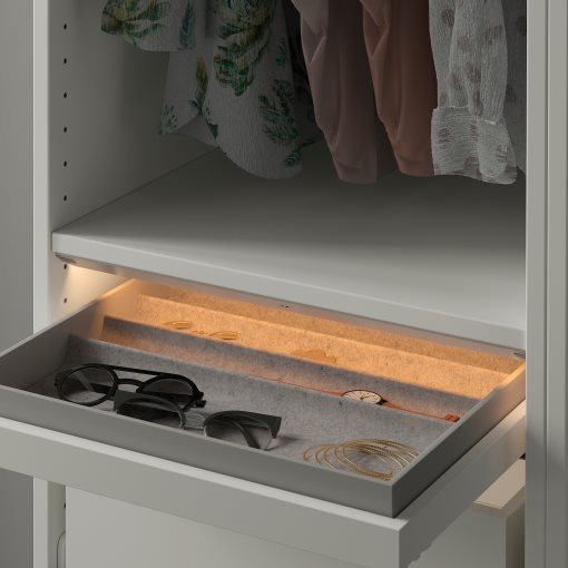 ÖVERSIDAN, wardrobe strip with built-in LED light source and sensor dimmable , 46 cm, 304.353.55